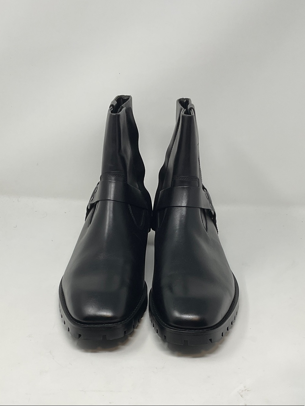 Aldo Black Leather Chelsea Boots with Strap Detail